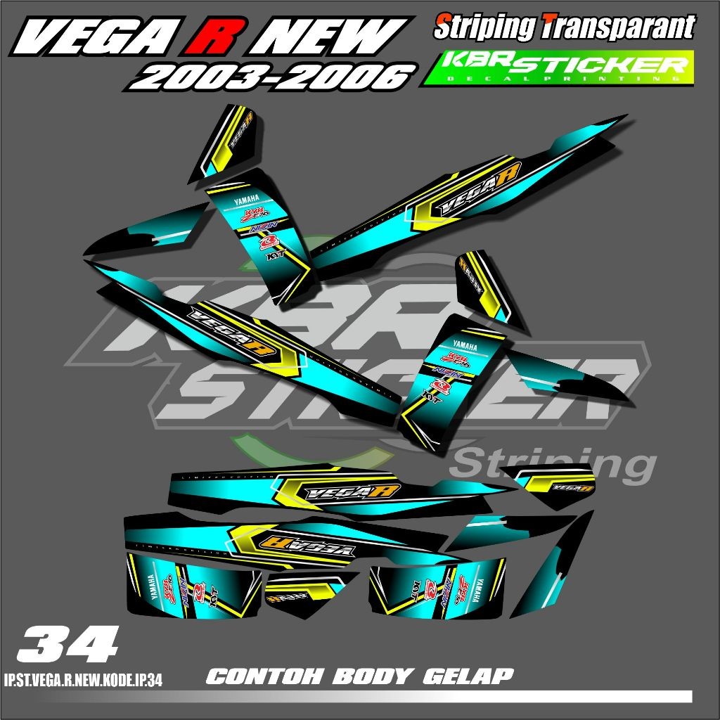 Striping Motor Yamaha Vega R New Tahun 2003-2006 Variasi Desain Racing