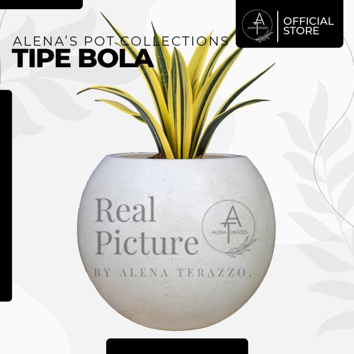 POT TANAMAN HIAS MINI POT TERASO TIPE BULAT GLOSSY ALENA TERRAZZO