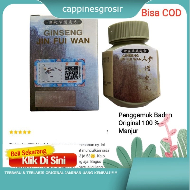 

【Top】 FLASH SALE!!! PRODUCT BEST SELLER Ginseng Penggemuk Badan Isi 30 Kapsul Jin Fui Ampuh Manjur original 100% free cod seluruh indonesia ^_^