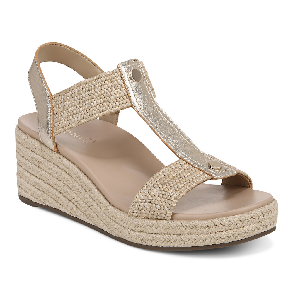 Vionic Calera Gold Heels Wanita