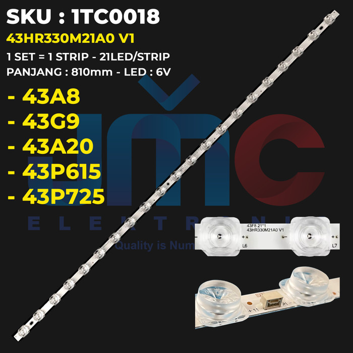 DK23 Backlight TV TCL 43 Inch 43A8 43A20 43P725