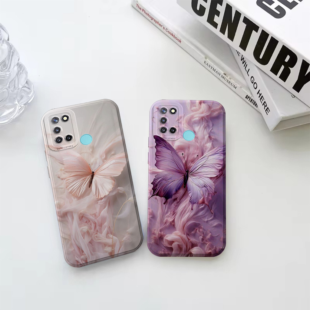 #ZS02 Realme C17 / 7i Silicone Shock Resistant - Motif Butterfly - Silikon TPU - Case Custom - Pro C