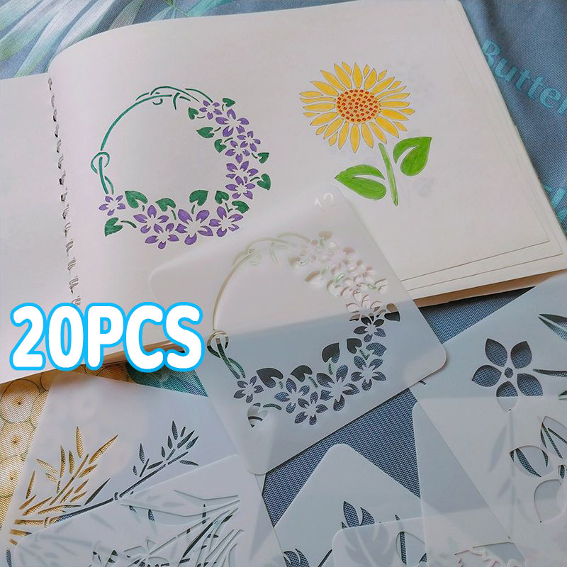 

Stensil Kreatif 13x13cm 20 Bunga Template Lubang Untuk Scrapbook & Tugas Seni Alat Menggambar Paud Tk