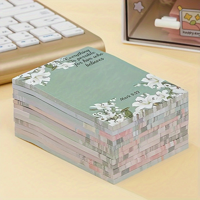 

pirational Bible Scripture Self-Adhesive Memo, 30 Sheets, Vintage Floral Christian Sticky Notes, Faith pirational Notepad, Perfect Gift for Christian (Random Color)