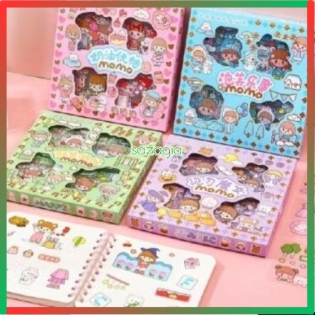 

(SG) Stiker Box Viral Sticker Tumbrel Aesthetic Box 100pcs Stikcer MOMO Korea