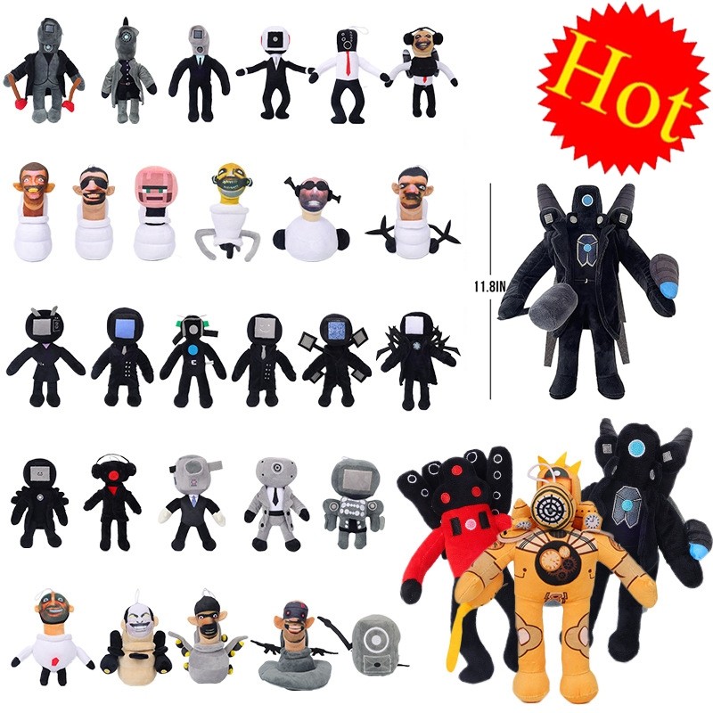 Mainan Boneka Skibidi Toilet Kamera Skibidi Toilet Plush Ornament Set Boneka Skibidi Toilet Mainan B