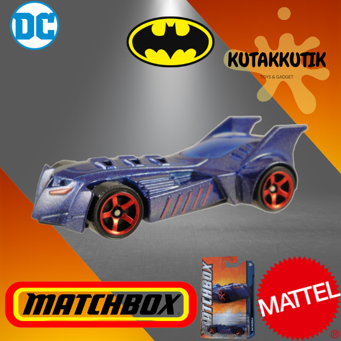 Matchbox Mobil Batman Batmobile Biru Velg Merah