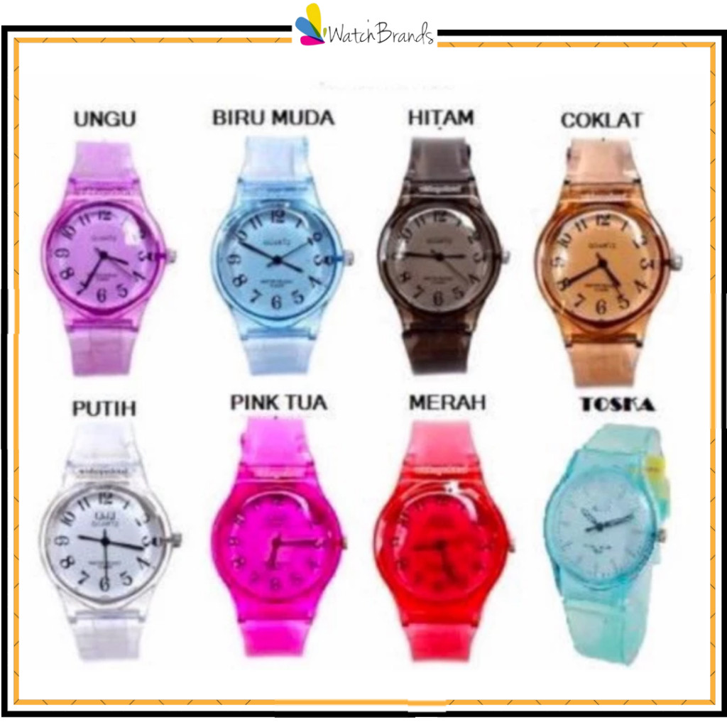 WTB Jam Tangan Jelly Rubber Transparant Transparan Bening Karet Pria Wanita COUPLE Murah QQ001