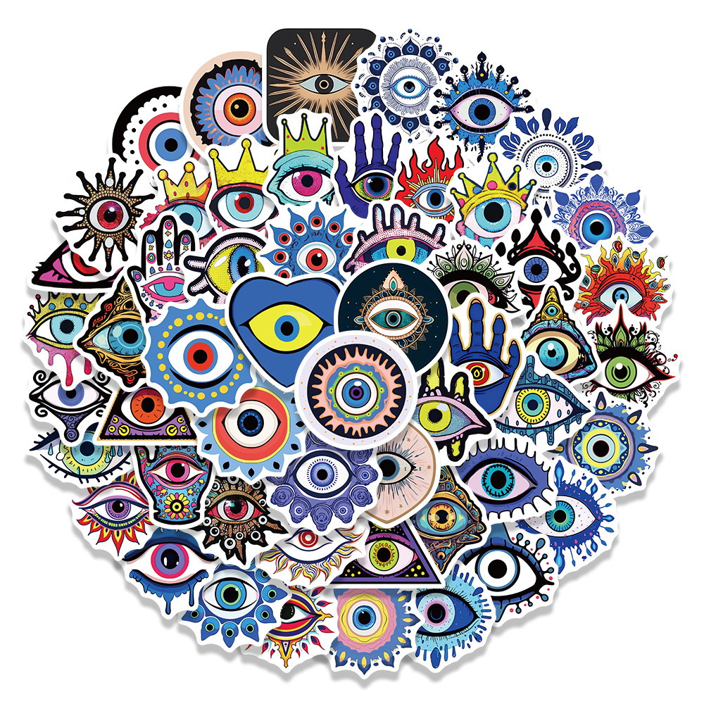 

54PCS Evil Eye Sticker Creative Account Material Phone Case Laptop Water Cup Luggage Waterproof Stickers