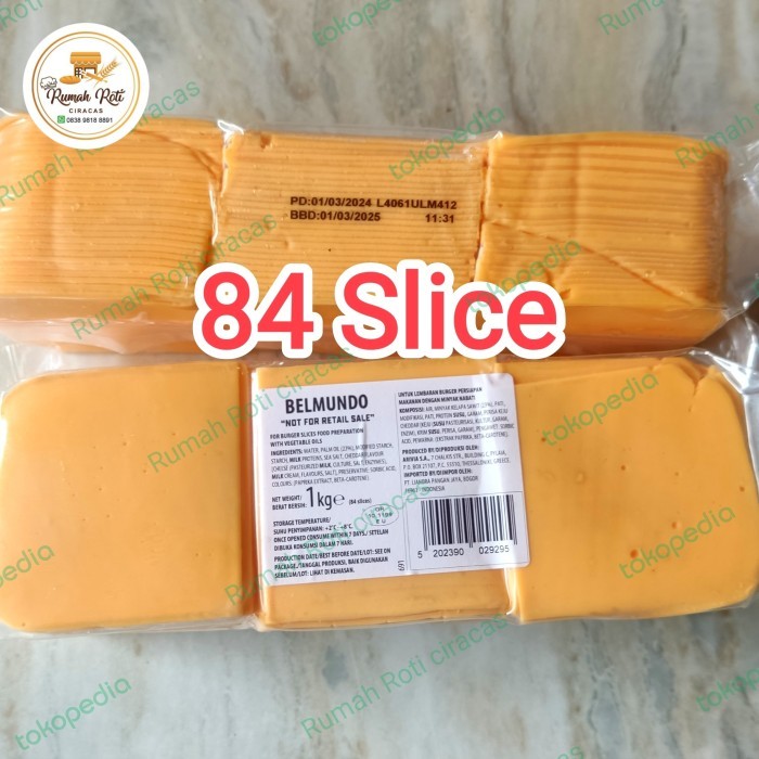 

BURGER CHEESE SLICE 75 SLICE CHEDDAR BELMUNDO BERGER KEJU TIPIS 1 KG