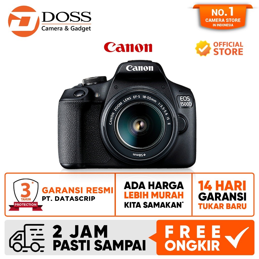 Canon EOS 1500D Kit EF-S 18-55mm IS II - Canon EOS 1500D Kit - Canon 1500D