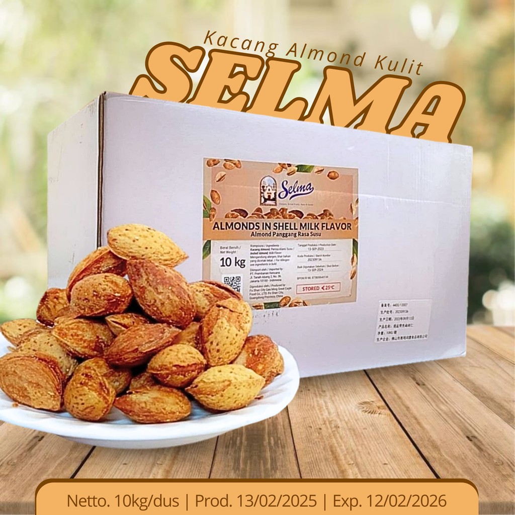 

Kacang Almond 1kg Roasted Almond Milk Renyah Siap Makan