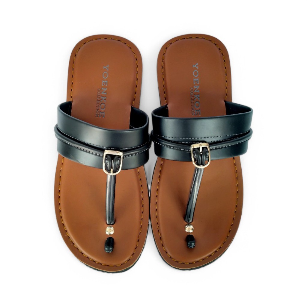 Sandal Jepit Tarumpah Kulit Pria Dewasa Outsole Karet Mentah Bagus Bergaya dan Elegan