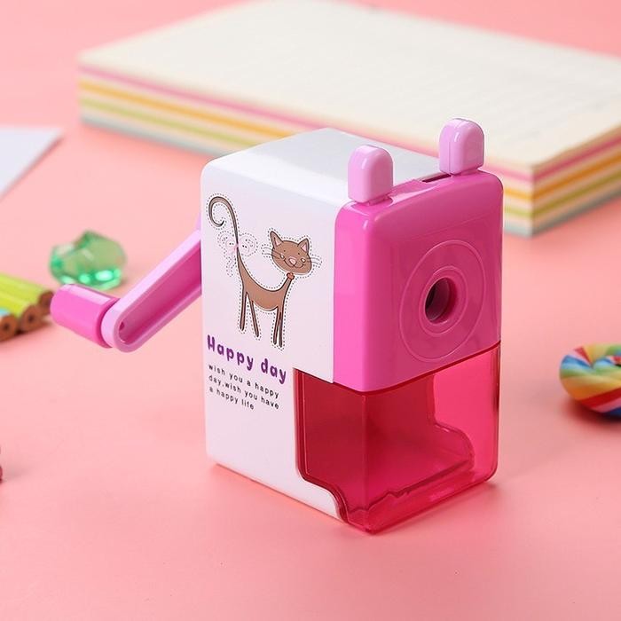 

Rautan Putar / Rautan Meja 4 Warna Anti Slip, Pencil Sharpener / Pisau Terbuat Dari Bahan Besi Alloy - pink