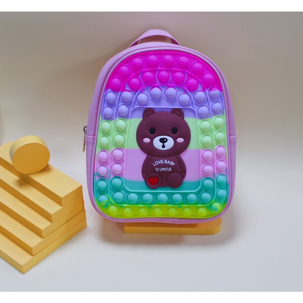 Tas Ransel Pop It Ukuran Besar - Tas Silikon Ransel - Tas Ransel anak - Tas Import - Tas Ransel Anak