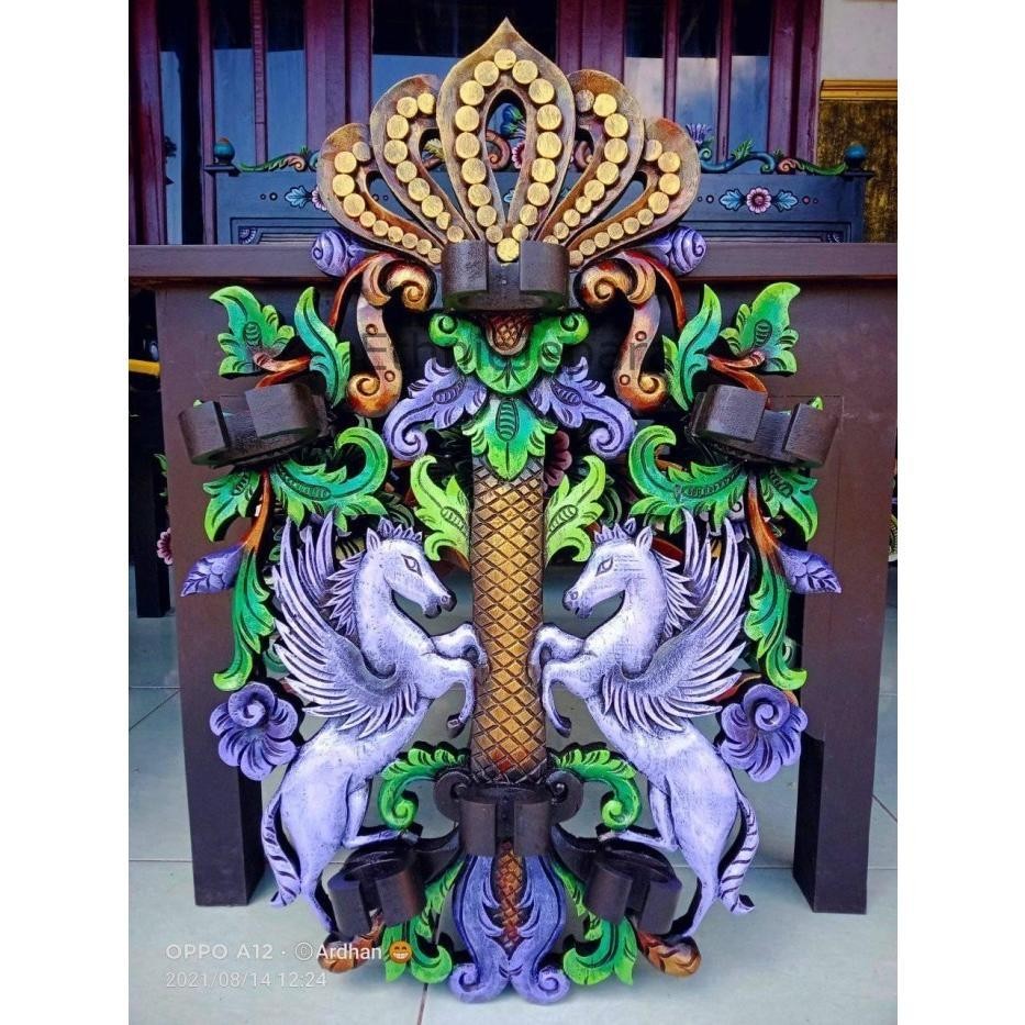 

blawaong Pusaka isi 1 ukir kuda pegasus finishing sungging Kayu Jati Termurah Seindonesia EJ32423