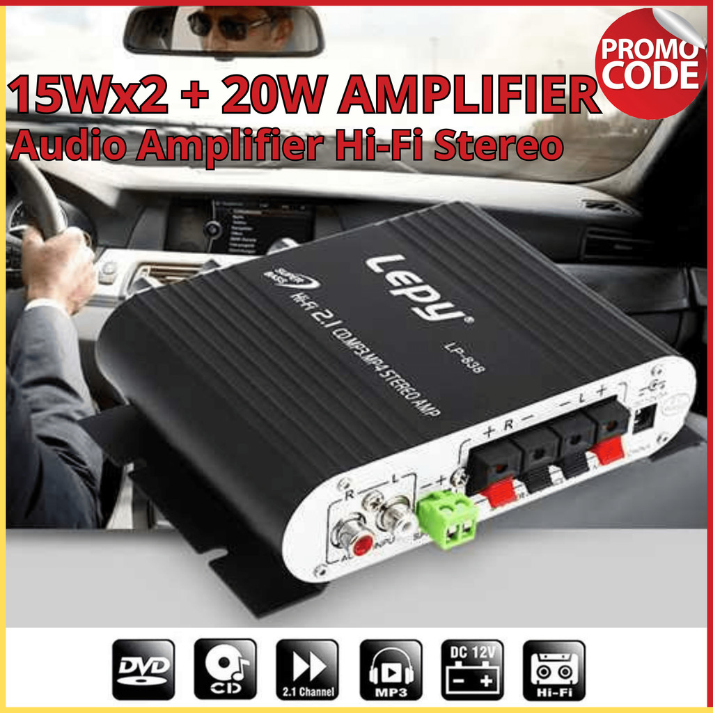 PROMO TERBARU Amplifier Bluetooth HiFi Stereo Treble Bass Booster ampli power full bass super subwoo