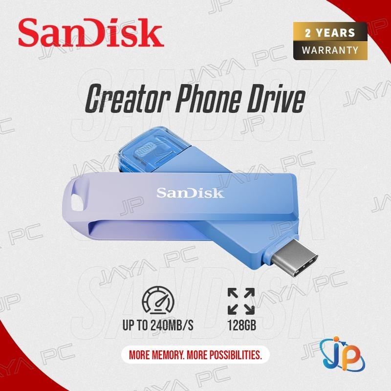 FlashDisk SanDisk Creator Phone Drive 128GB - Lightning & USB C 3.2