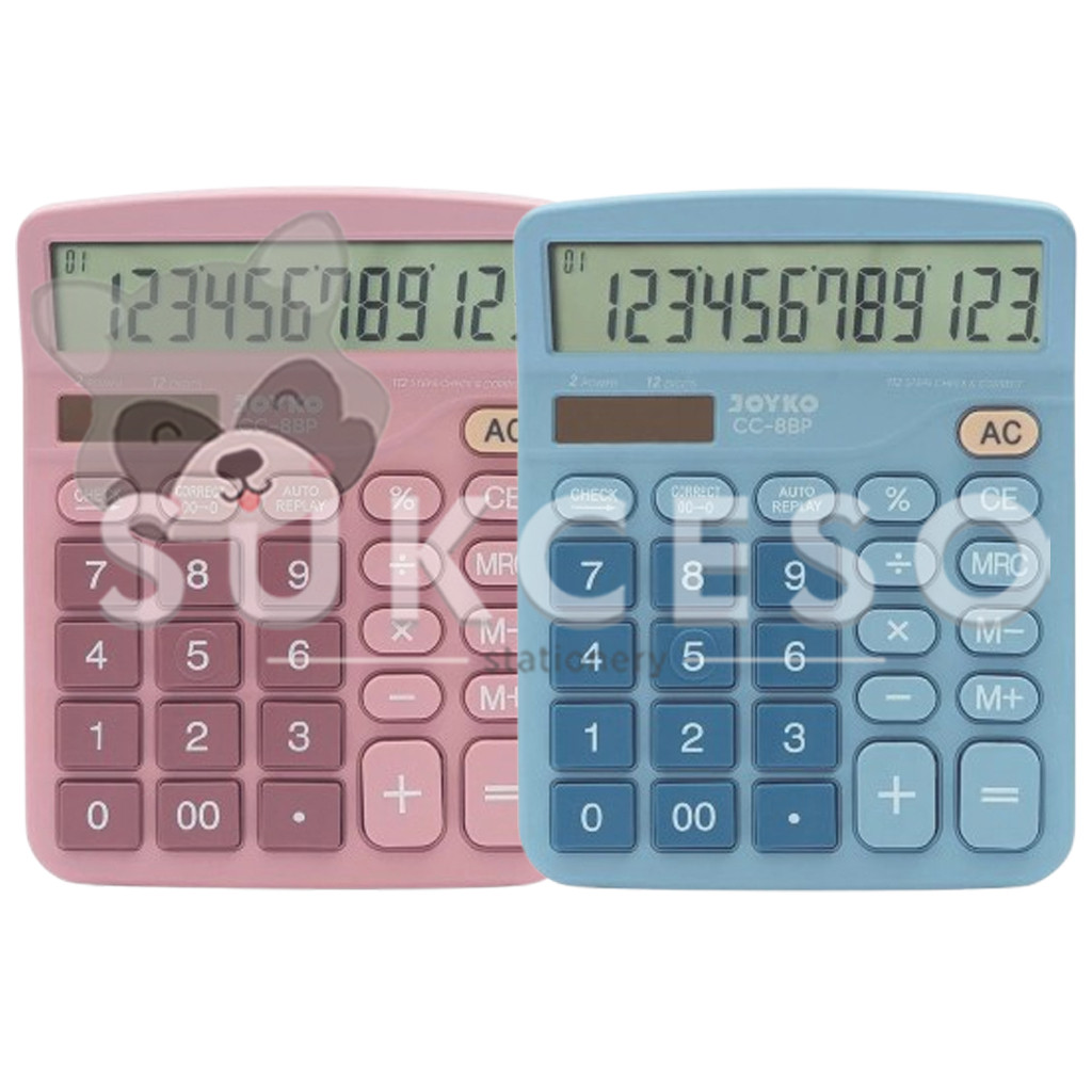 

JOYKO Calculator CC-8BP 12 Digit - Kalkulator Dual Power Warna Pastel Murah