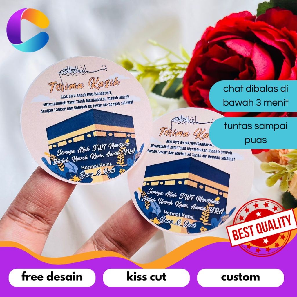 

Cetak INC Cetak Label Umroh Sticker Bulat Gift From Haji Cetak Print Stiker Tasyakuran Hampers Murah