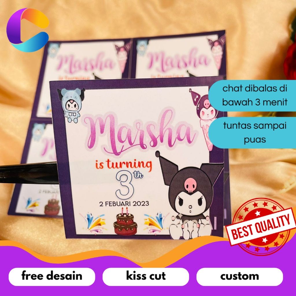 

Cetak INC 2-4 Stiker Ultah Anak Ulang Tahun Label Bentuk Kotak Sticker Ulang Taun Uk.Kecil