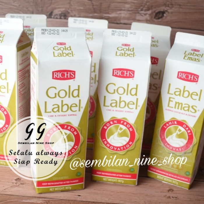 

Richs Gold Label Non Dairy Whipping Cream Rich 907 Gram