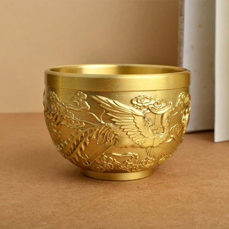 Isi 1 Kuningan Feng Shui Mangkuk Feng Shui Kekayaan Keberuntungan Chinese Traditional Treasure Bowl
