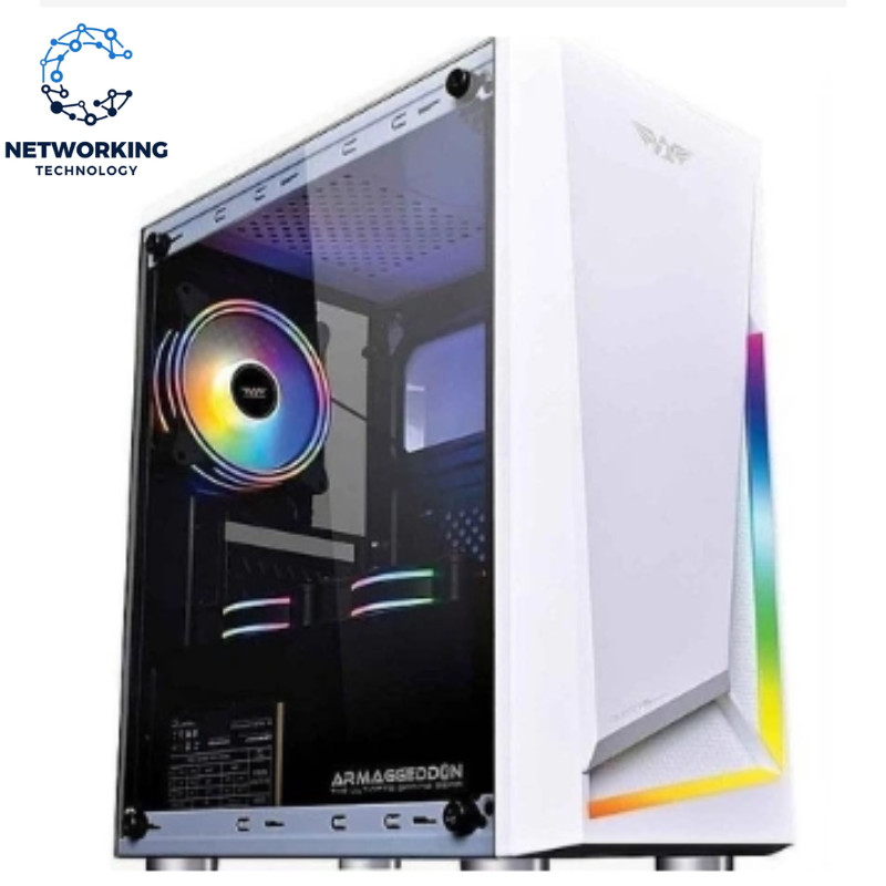 Armageddon Nimitz N5 Aurora RGB White Case Tempered Glass - No PSU