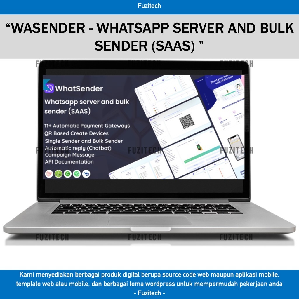 SOURCE CODE APLIKASI WEB WASENDER - WHATSAPP SERVER AND BULK SENDER (SAAS) D149 FUZITECH