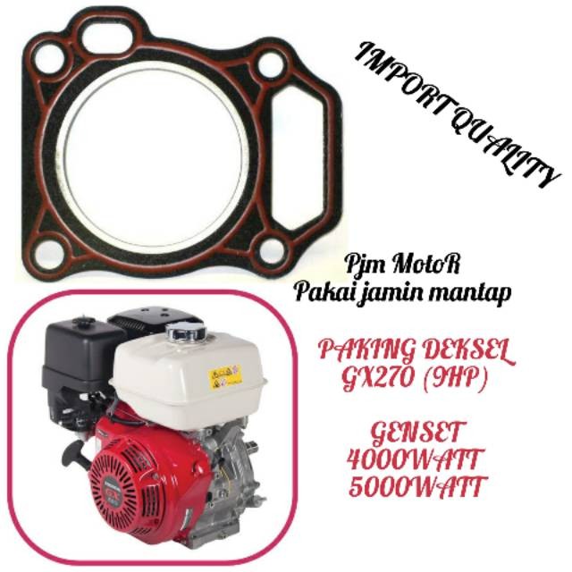 

Gasket Head Paking Deksel Mesin Gx270 9hp Genset 4000watt 5000watt 4kw 5kw amplas