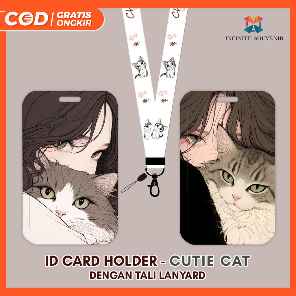 

[N004] KUCING IMUT LUCU/ Name Tag Card Holder dengan Tali Lanyard / Tali Gantungan Cutie Cat
