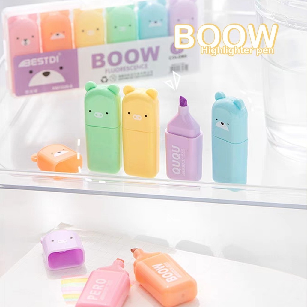 

Set pena fluorescent mini 4/5/6 warna pelindung mata pena fluorescent macaron pena sorot pena spidol khusus Q107