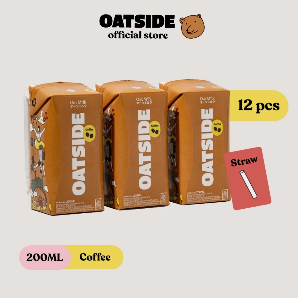 

Oatside Mini Straw Oat Milk Coffee 200ml (12pcs) (Kemasan Dengan Sedotan) | Susu Oat Rasa Kopi