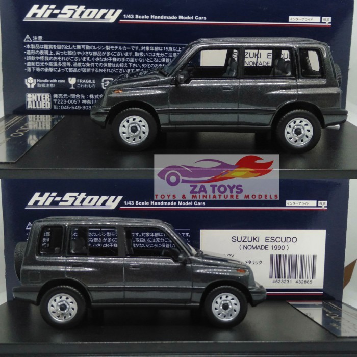 Pee99 Diecast Suzuki Escudo Nomade 1990 Grey by Hi-story Resin Skala 1:43