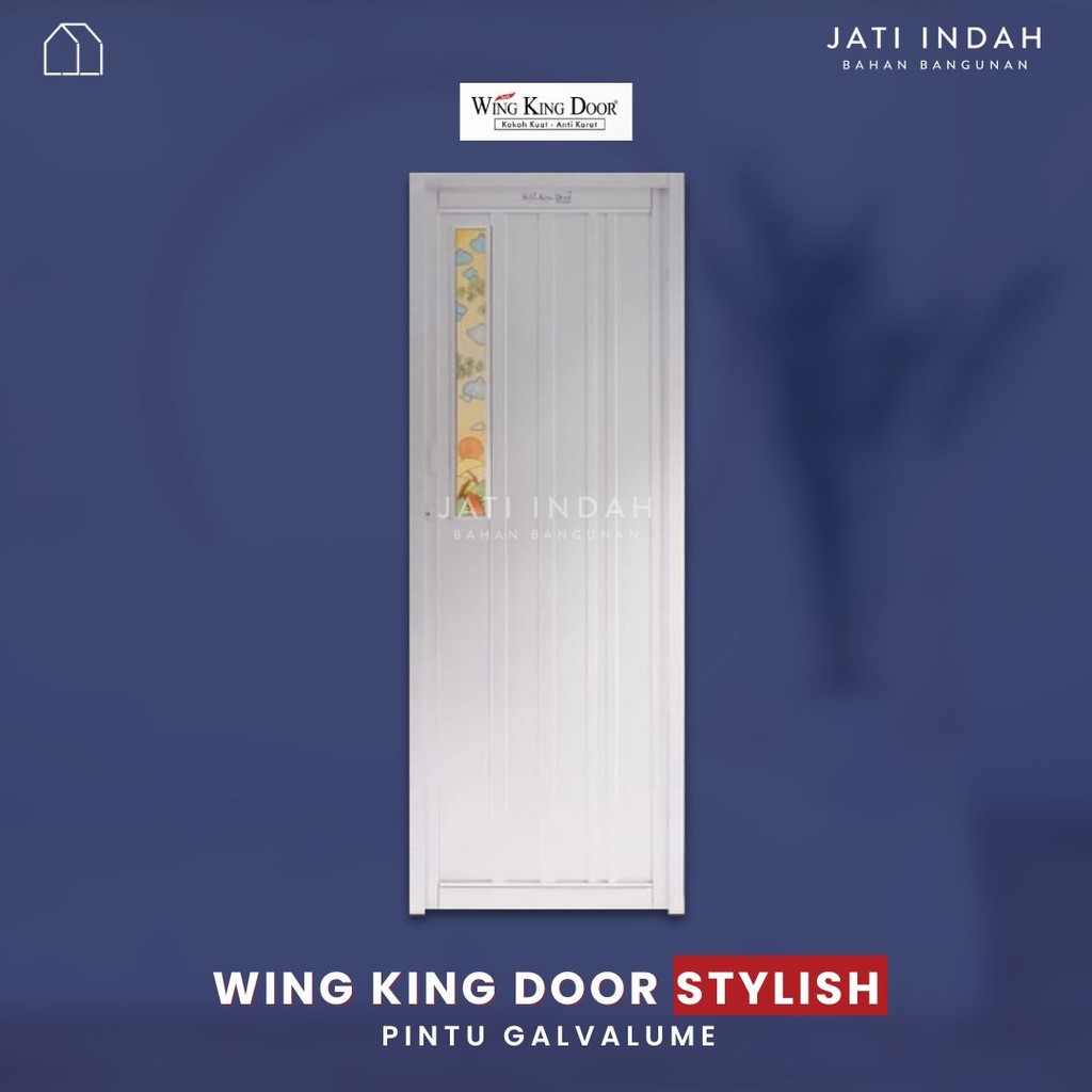 Wing King Door Stylish Pintu Kaca + Kusen Galvalume / Pintu Kamar mandi Toilet