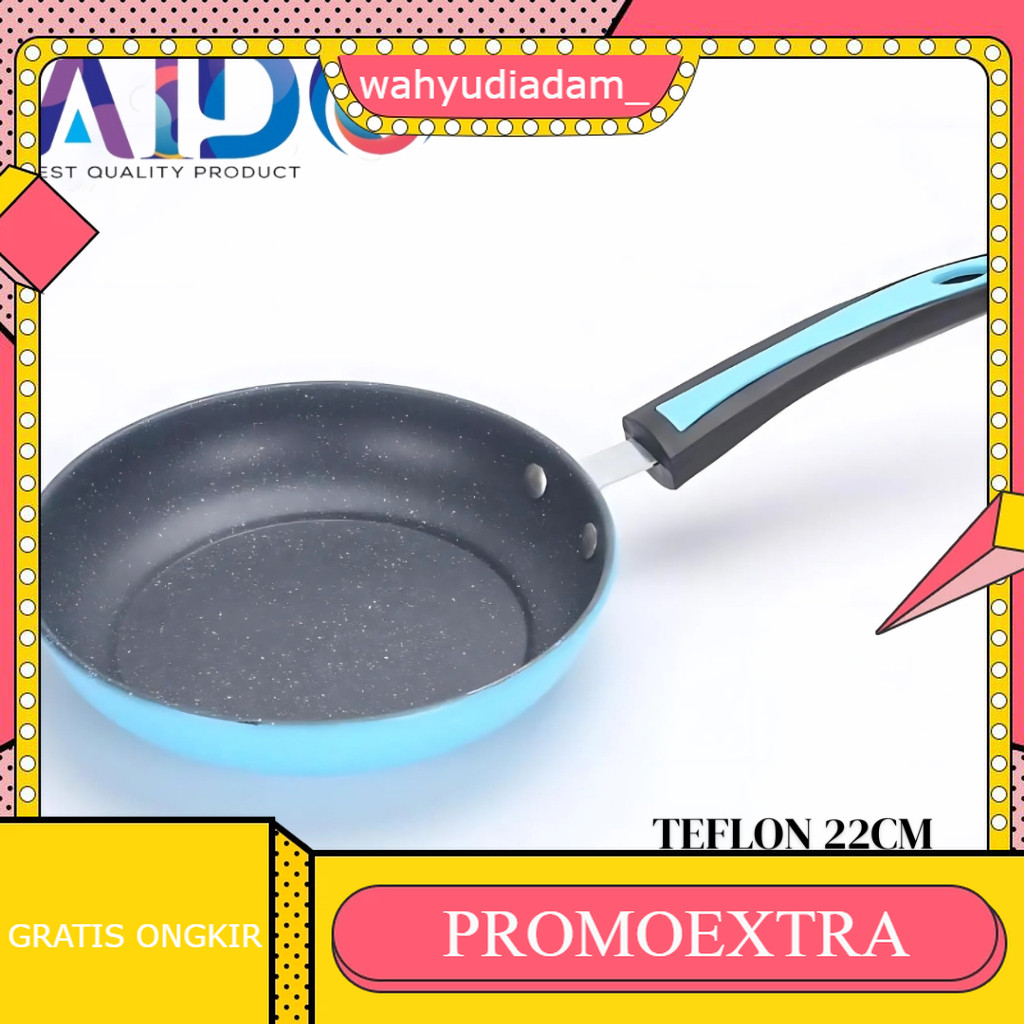 WAJAN TEFLON 22 CM /TEFLON SERBAGUNA / TEFLON ANTI LENGKET 22 CM MURAH / Wajan Penggorengan