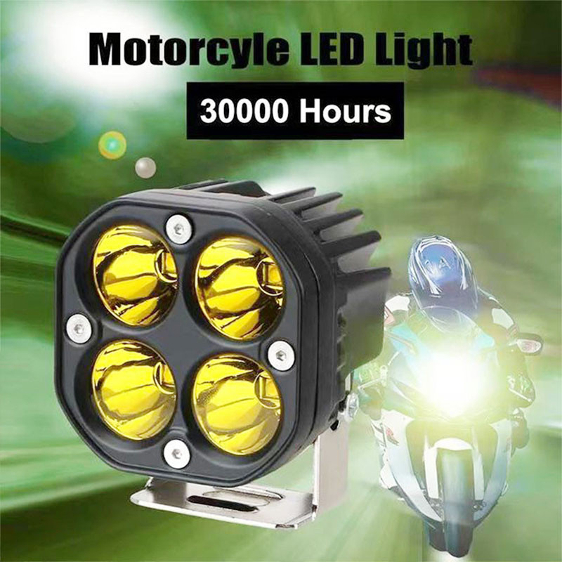 Lampu LED Sepeda Motor Keren dengan Cahaya Putih dan Kuning