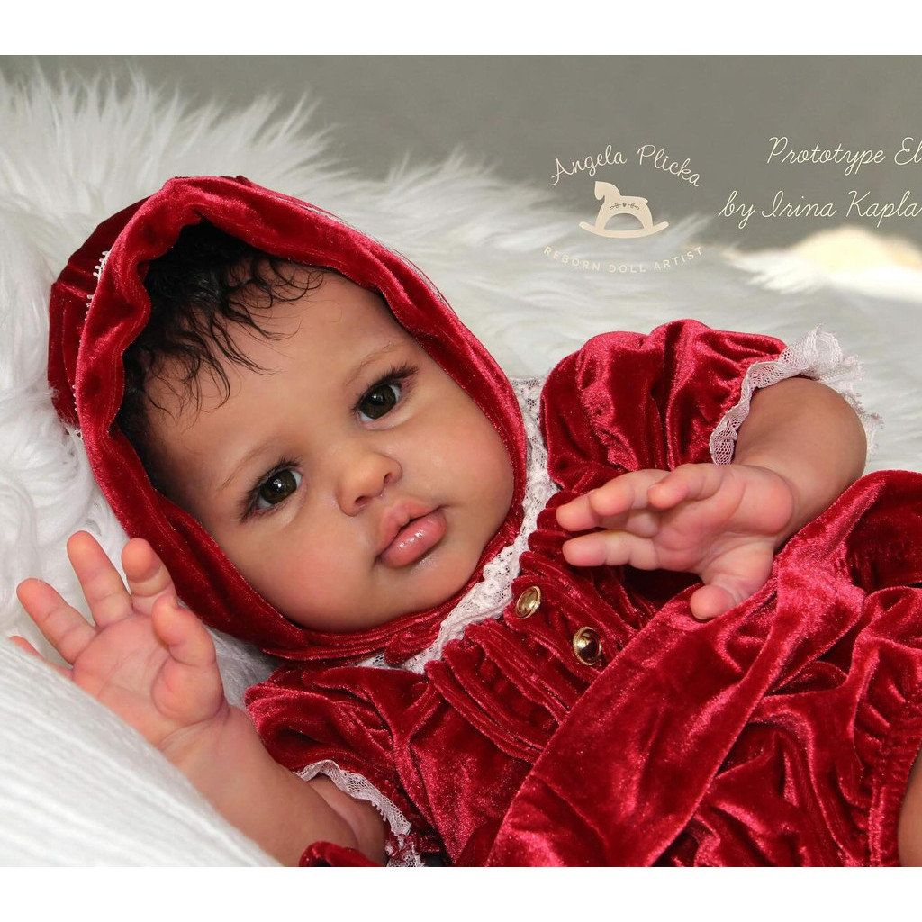 

NPK 22 Inch Reborn Doll Kit Ellie Unpainted Unfinished Doll Parts with Cloth Body And Eyes - New Arrival