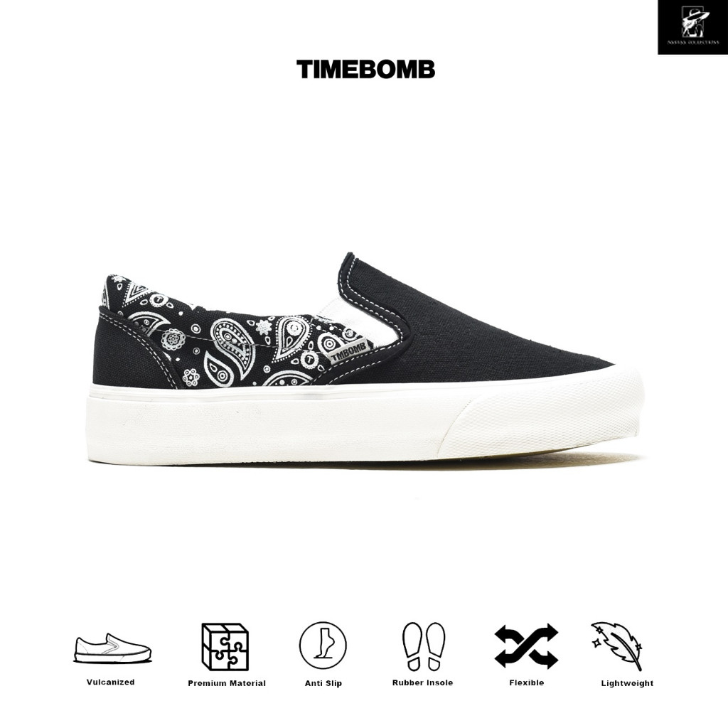 SEPATU TIMEBOMB VULCANIZED | SLIP ON BNN SP | PAISLEY