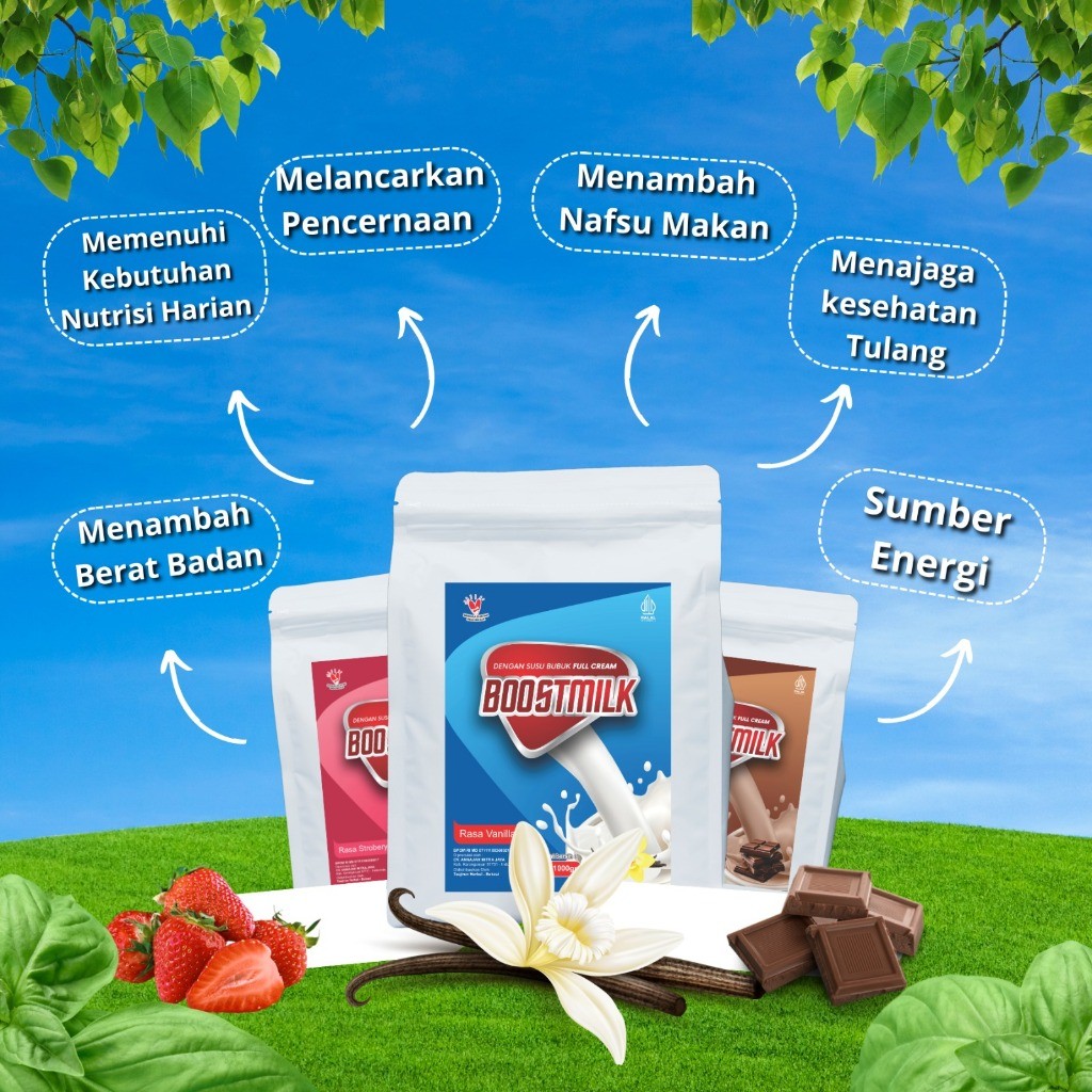 

BOOSTMILK WEIGHT GAINER MILK SUSU 1000g - PENAMBAH BERAT BADAN NUTRISI LENGKAP KELUARGA
