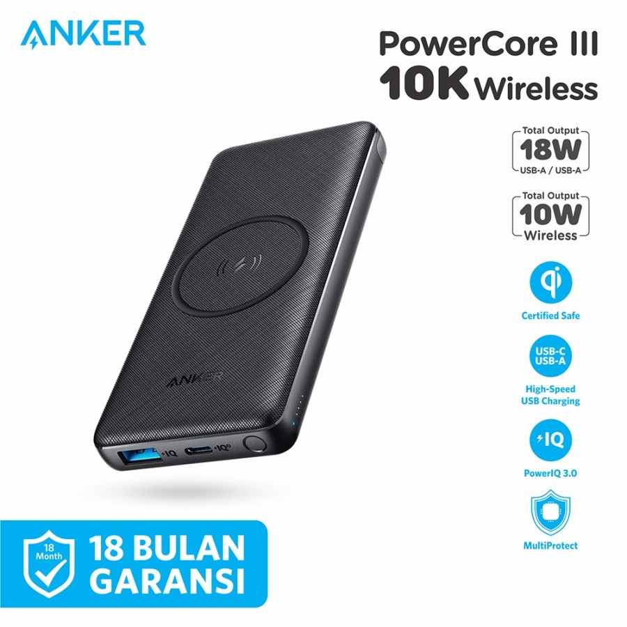 Wireless Powerbank Anker Powercore III 10K USB-C INPUT 100% ORIGINAL HADIAH ULANG TAHUN BIRTHDAY GIF