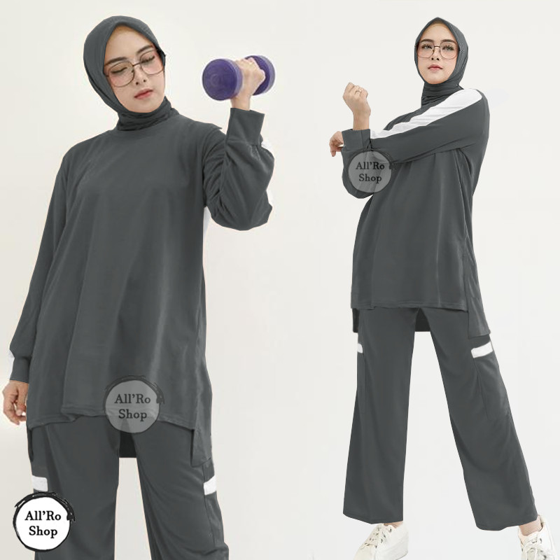 Baju jalan sehat agustusan 17an merah putih termurah / Baju Setelan Celana Tunik Wanita Muslim Olahr