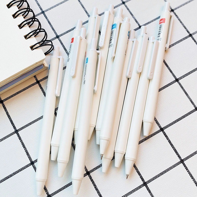 

JHM Pena Cetekan Polos Putih Pena Gel 0.5mm Pulpen Warna Tinta Hitam Biru Alat Tulis Sekolah Kantor Pen Warna Putih Bolpoint Polos Murah