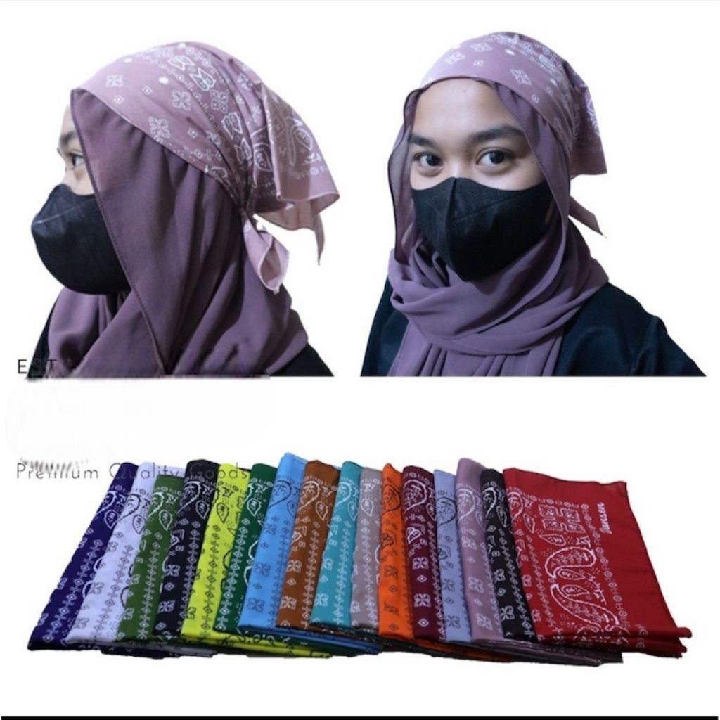 syal scraf slayer bandana headband paisley pria dilan 1991 koboi cowo coklat hitam