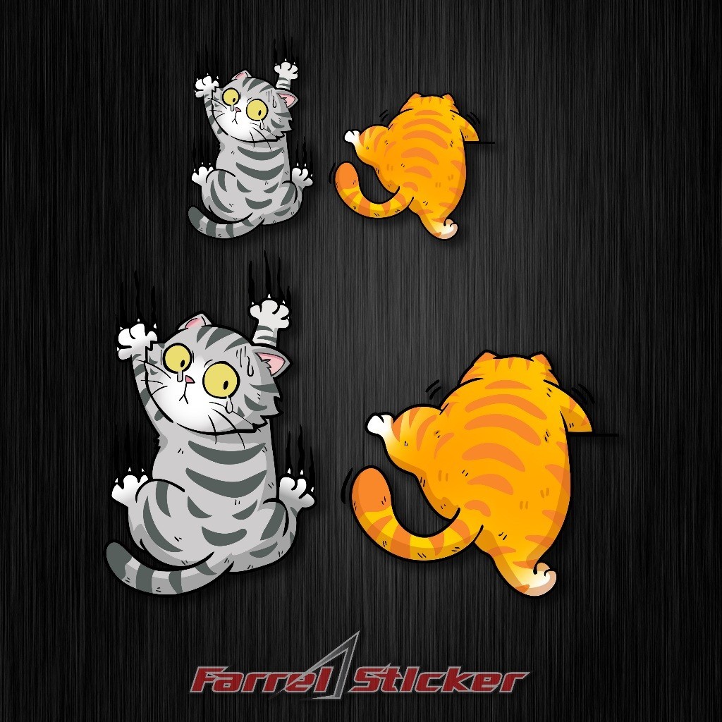 JDM Project - Stiker Kucing Manjat Sticker Mobil Motor Kucing Lucu