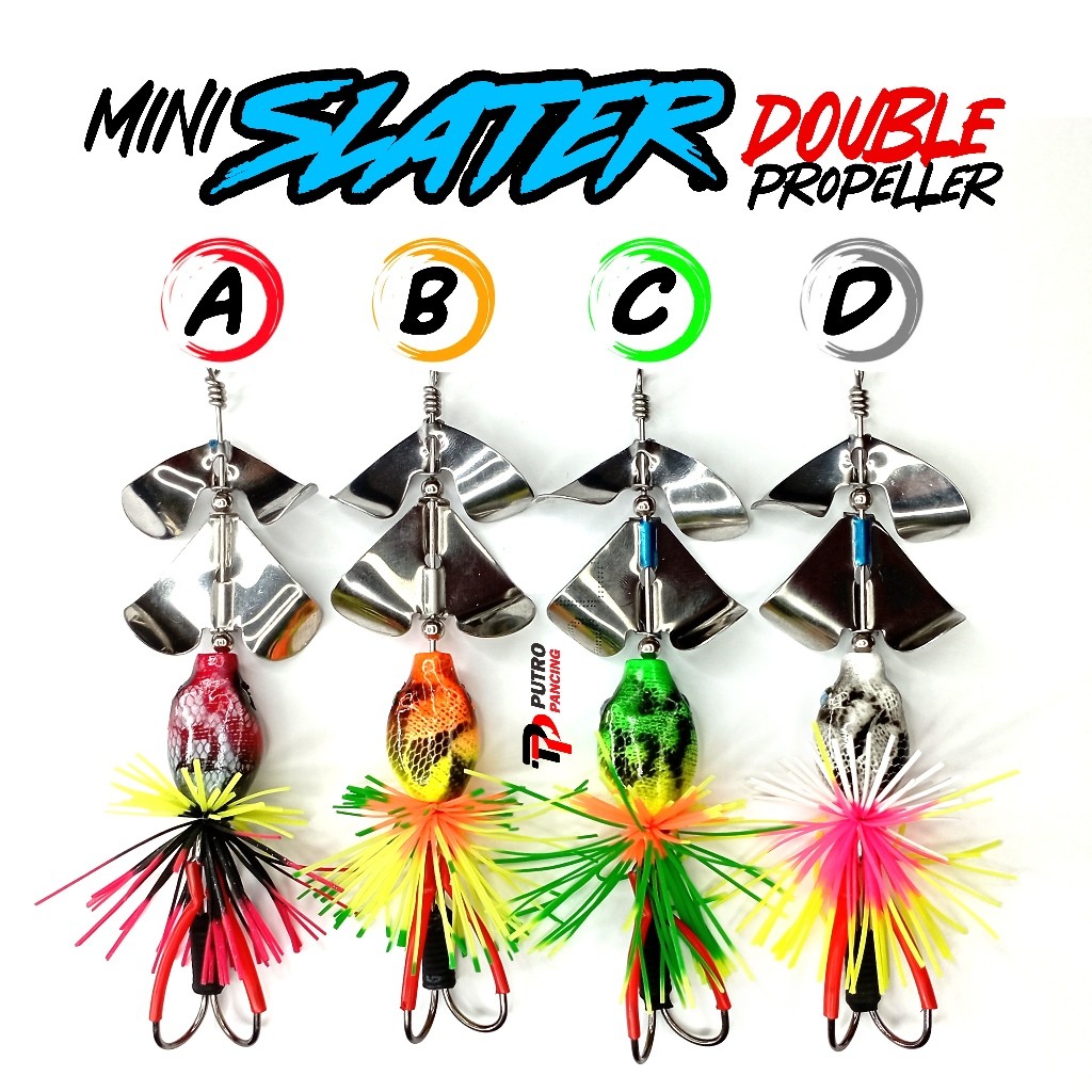 Lure Mini Slater Double Propeller Buzzbait Berisik toman gabus haruan