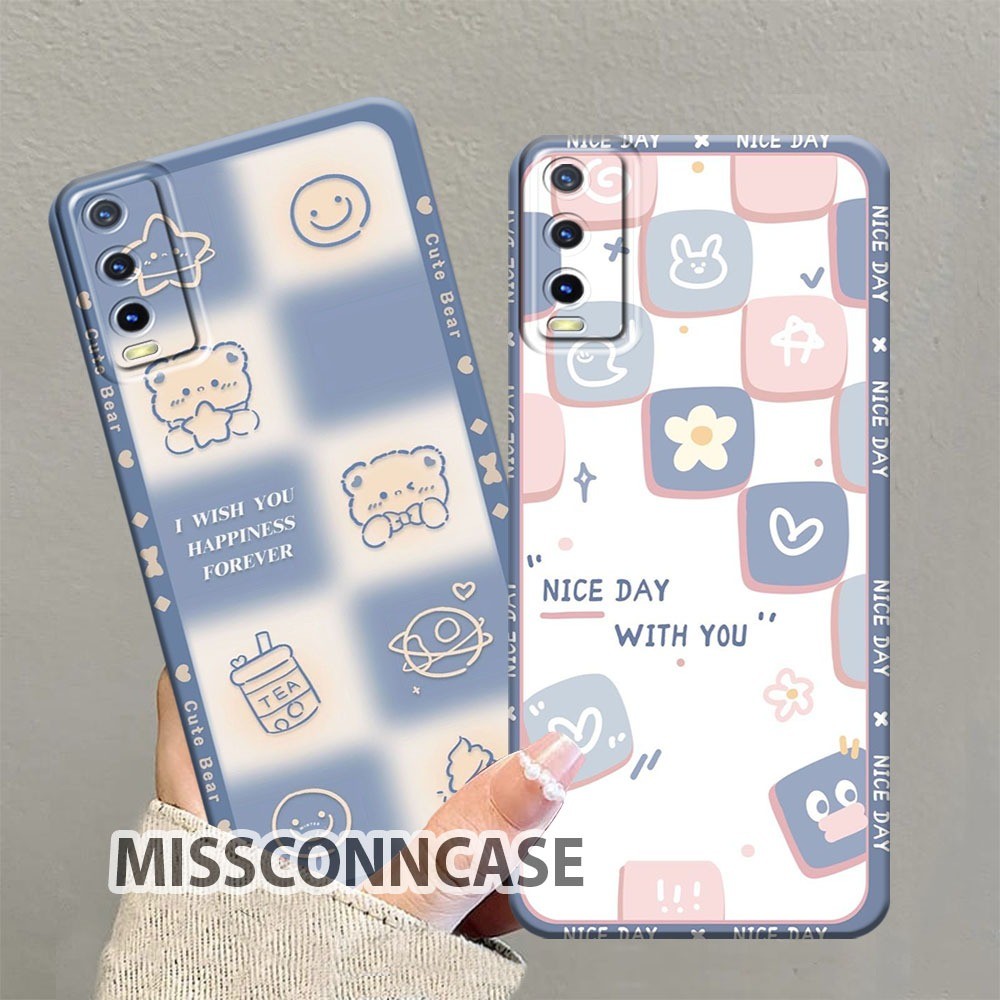 #ZS02 Ponsel Case Vivo Y12s/Y20/Y20s/Y20i/Y20G Motif Kotak Bear Lucu - Softcase Silikon Vivo - Case 