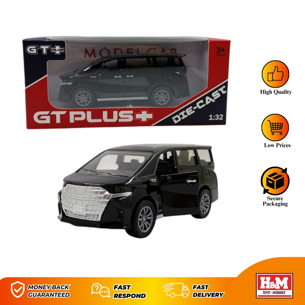 Diecast 1:32 Toyota Alphard 2024 Hitam - GT Plus