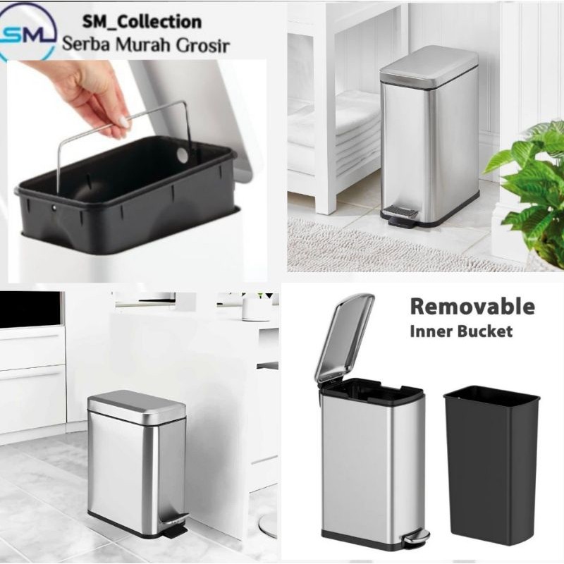 tong sampah/keranjang sampah/tempat sampah/tong sampah maspion segi injak stenlis