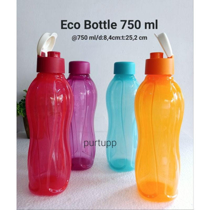 Eco Bottle @750ml Tupperware/ Tutup Ulir/Flip